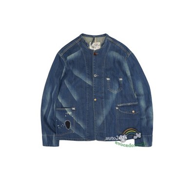 Second Order Men Engineer Denim Jacket Selvedge Washed Blue Jean Chore Coat