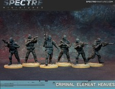 Spectre Miniatures - Criminal Element Heavies Squad Unassembled Unpainted