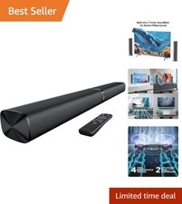 Versatile 2-in-1 Soundbar for TVs - Bluetooth Connectivity  Auto Volume Boost