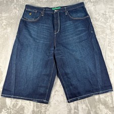 Rocawear Hidden Track Denim Shorts Dark Indigo Baggy Y2K Mens 40 NEW