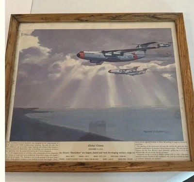 Charles Hubble Aviation Print Global Giants Lockheed C-141A Starlifter Framed