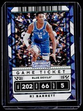 2020 Panini Contenders DP RJ Barrett Game Ticket GREEN Explosion #12 Blue Devils