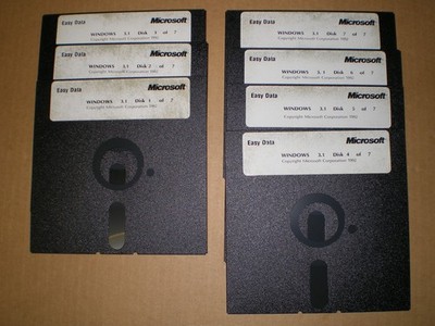 EasyData Windows Operating System Microsoft version 3.1 Floppy Disks