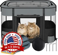 Corral Para Gatos Y Cachorros Viaje Múltiples Entradas Portátil Para Mascotas US