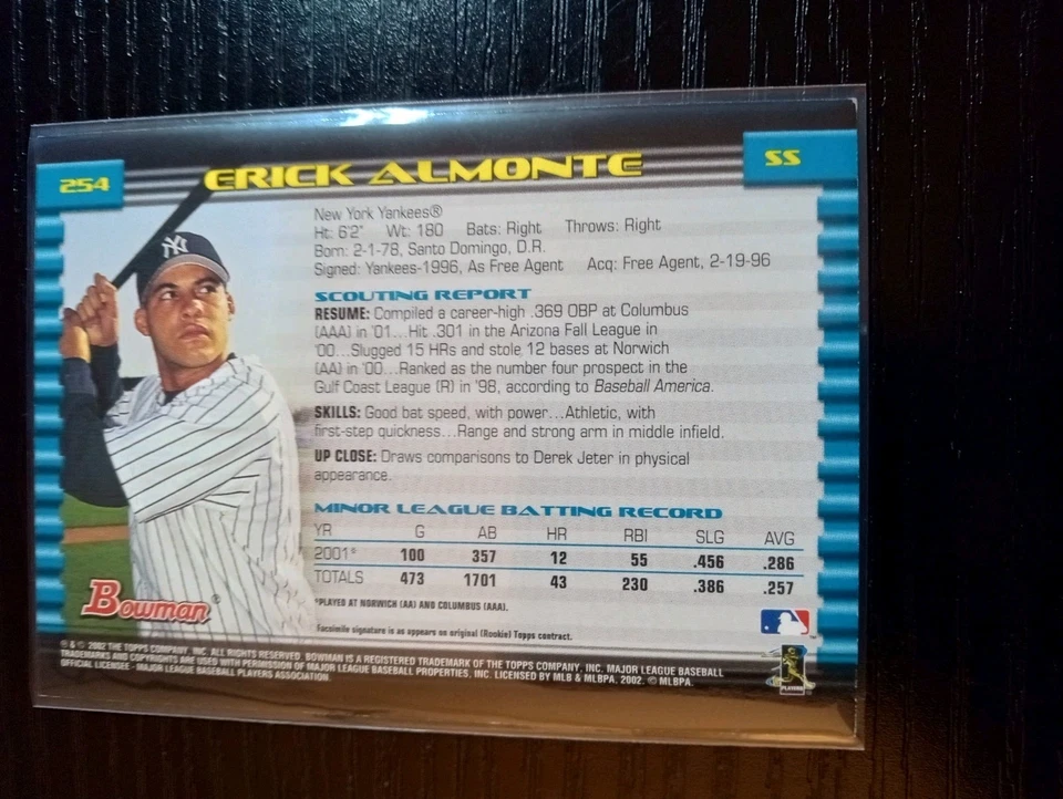 2002 Bowman - Erick Almonte #254 - Image 3 of 4
