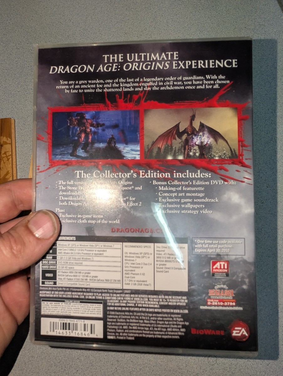Dragon Age Origins PC Singapore Exclusive Collector's Edition Wood