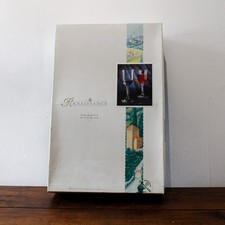 Renaissance Wine Glass Goblets Twisted Stem BOXED 1970s VINTAGE Set of 6