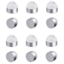 18k Gold Silicone Earring Backs for Studs - Secure, Hypoallergenic, silver