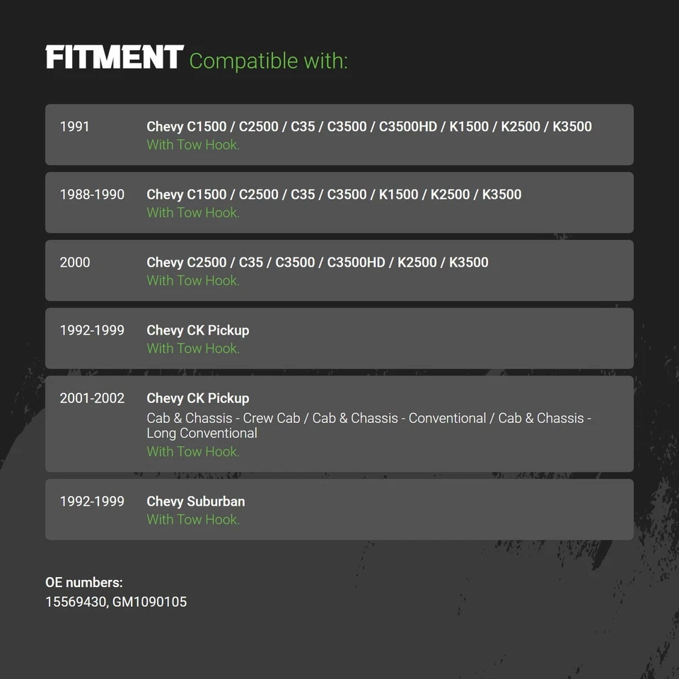 Bumper Valance For GMC K2500 88-89 Replacement Front CAPA Certified Foto 2 de 4