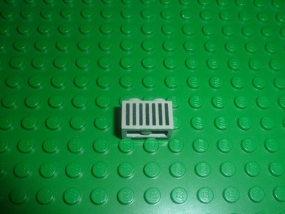 Lego Stein 1x2 mit schwarzem Gitter mit 7 vertikalen Ref 3004p06 Set 6890/6951/1968