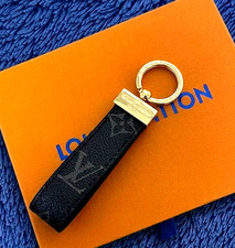Louis Vuitton LV Black Leather Monogram Keychain Bag Charm