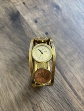 The Franklin Mint Gold Plated Carribean Coin Watch In Original Box with Papers