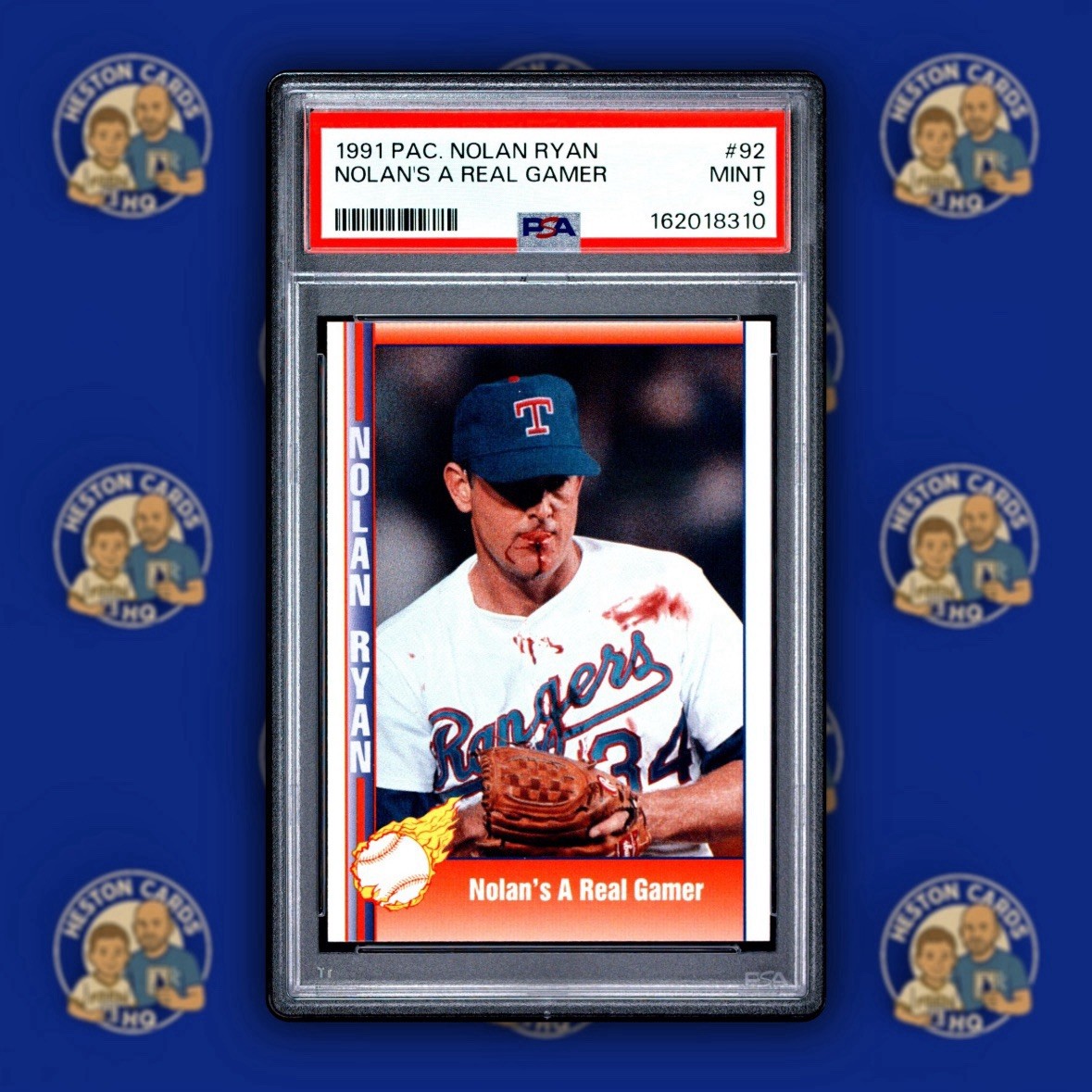 Nolan Ryan - 1991 Pacific Texas Express - #92 Nolan’s A Real Gamer - PSA 9 Mint