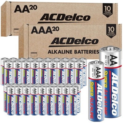ACDelco Alkaline Batteries, 20 AA 20 AAA, 10- Shelf Life