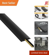 6ft Heavy Duty PVC Floor Cord Cover Cable Protector Wire Hider Black