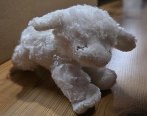 Winky Lamb Sheep Baby Gund Plush Rattle 5"