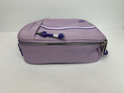 U.S. Polo Assn Purple Lunch Box Dinner Bag Carrying Pouch Zip Organizer