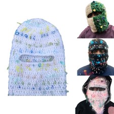 Balaclava Face Mask Knit Beanie Ski Mask for Men Women One Hole Knitted Hat