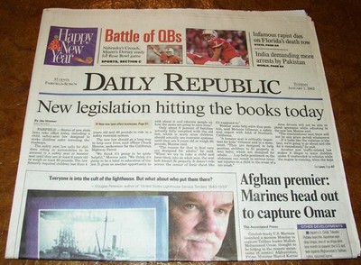 New Years Day The Daily Republic Newspaper January 1st, 2002 Complete issue