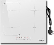 60CM Induction Hob White, 4 Burner Induction Hob with Plug 13 amp, 2800W 
