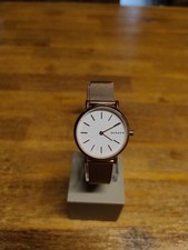 Skagen Damen Uhr, Signatur, Slim Line,SKW2694, neue Batterie, Meshband, Rosègold
