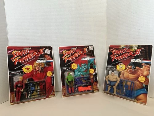 Hasbro Street Fighter II G.I. Joe Ken Masters, Blanka, Honda Action Figures 1993