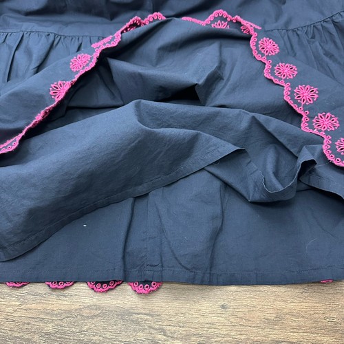 Neu mit Etikett J. Crew bestickt Stufen Midikleid gewellter Saum marineblau pink Damengröße 20 - Bild 17 von 21