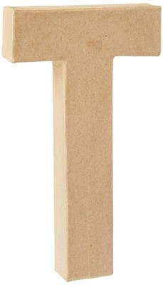 Creativ 26619 20.5 cm 1-Piece Papier Mache Letter T, Beige 20cm T