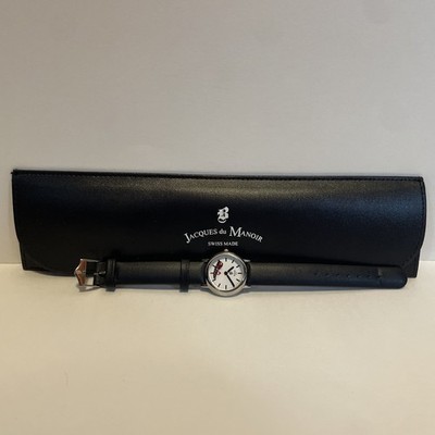 Jacques du Manoir Rotating Train Watch Women 28mm Silver Tone Swiss