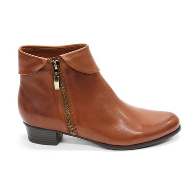Women's  Spring Step Stockholm Brown Leather Ankle Boots