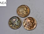 1930+1934+1936 Buffalo Nickel Set/Lot ~ VF/XF Rainbow Toned ~ 3 Coins ~ ZBL44