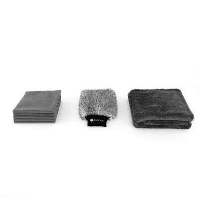 evorilo Mikrofasertücher-Set | Auto Waschhandschuh Trockentuch Detailing Premium