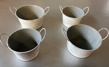 4er Pflanze Gefäß Shabby Chic Pflanztopf Topf Garten Deko Blumentopf Vintage