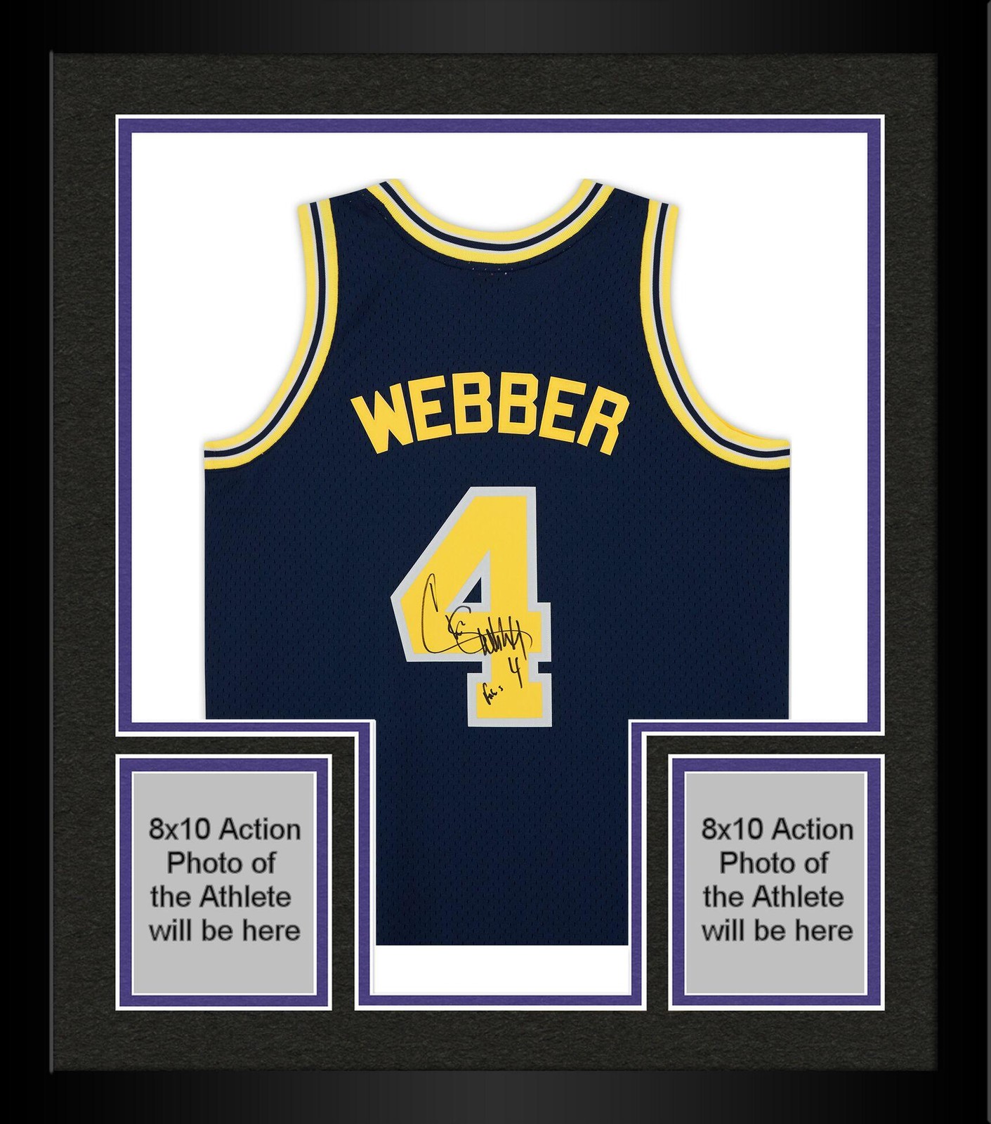 Chris Webber Autographed Signed Sacramento Kings Framed Wolverines '91 Mitchell & Ness Swingman Jersey w/Insc 