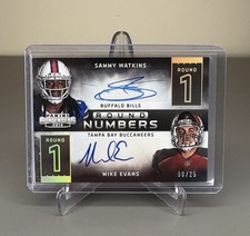 2014 Mike Evans / Sammy Watkins Panini Contenders Round 1 Gold Dual Auto /25 