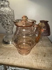 Dunbar glass company Watermelon Pink Depression Pitcher With Lid No Chips