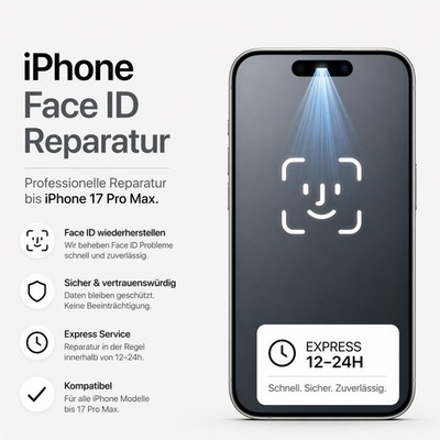 Face ID funktioniert nicht?  iPhone Reparatur   schnell 12 24h   bis 17 Pro Max