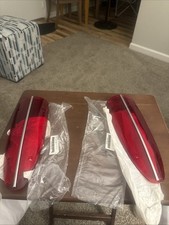 1958 1959 1960 Corvette Tail Light Lens With Chrome Trim. Pair