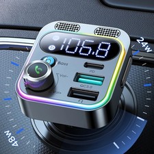 Bluetooth 5.3 FM Transmitter 48W PD QC3.0 Car Charger Bluetooth Adapter