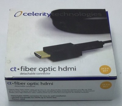 New Celerity Technologies 80' Fiber Optic Cable w/Detachable HDMI Connector c111