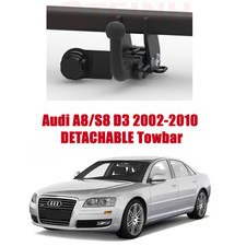 DETACHABLE Tow Bar For Audi A8/S8 D3 (2002-2010) & 13 Pin Bypass Relay A058