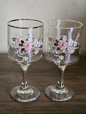 Vintage Hand painted Pink Floral Sherry/Wine/...