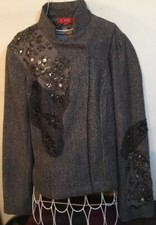 Derhy Ladies Jacket Size M Embellished With Beads And Sequins