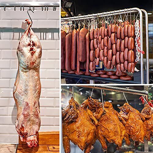 Ganchos para carne de alta calidad 2024 10 piezas gancho para carnicero de acero inoxidable ganchos para fumar - Imagen 22 de 27