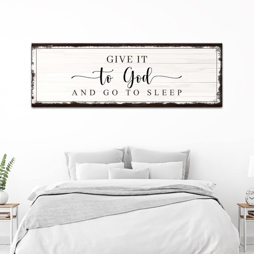 Durable Rustic Wall Art Featuring 'Give it to God' for Living Room or Bedroom