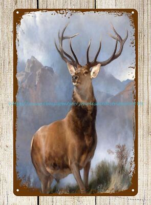 deer stag Monarch of the Glen Edwin Landseer 1851 tin sign country decor