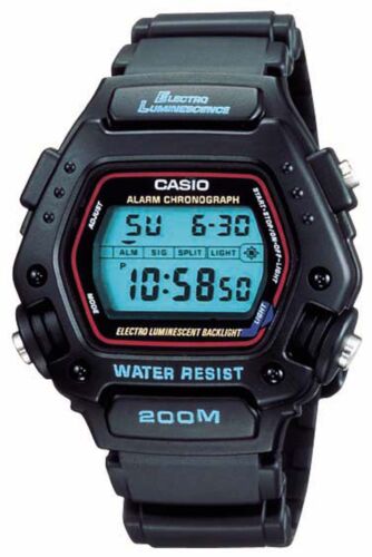 Casio Men's Classic Quartz Digital Black Resin Strap 45mm Watch DW290-1V
