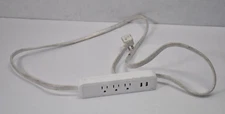 Globe Electric 3 Outlet Designer Series Power Strip White w 2 USB-C Plugs