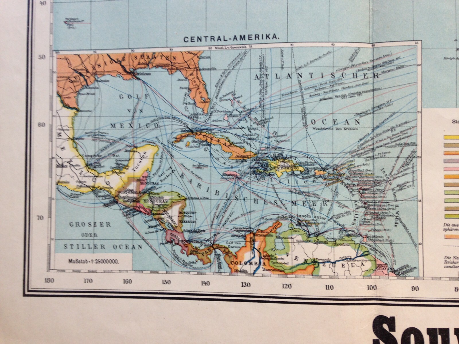 PLANISPHERE ANTIQUE COMMERCIAL WALL MAP 1905 by MAESTRANI 20th CENTURY