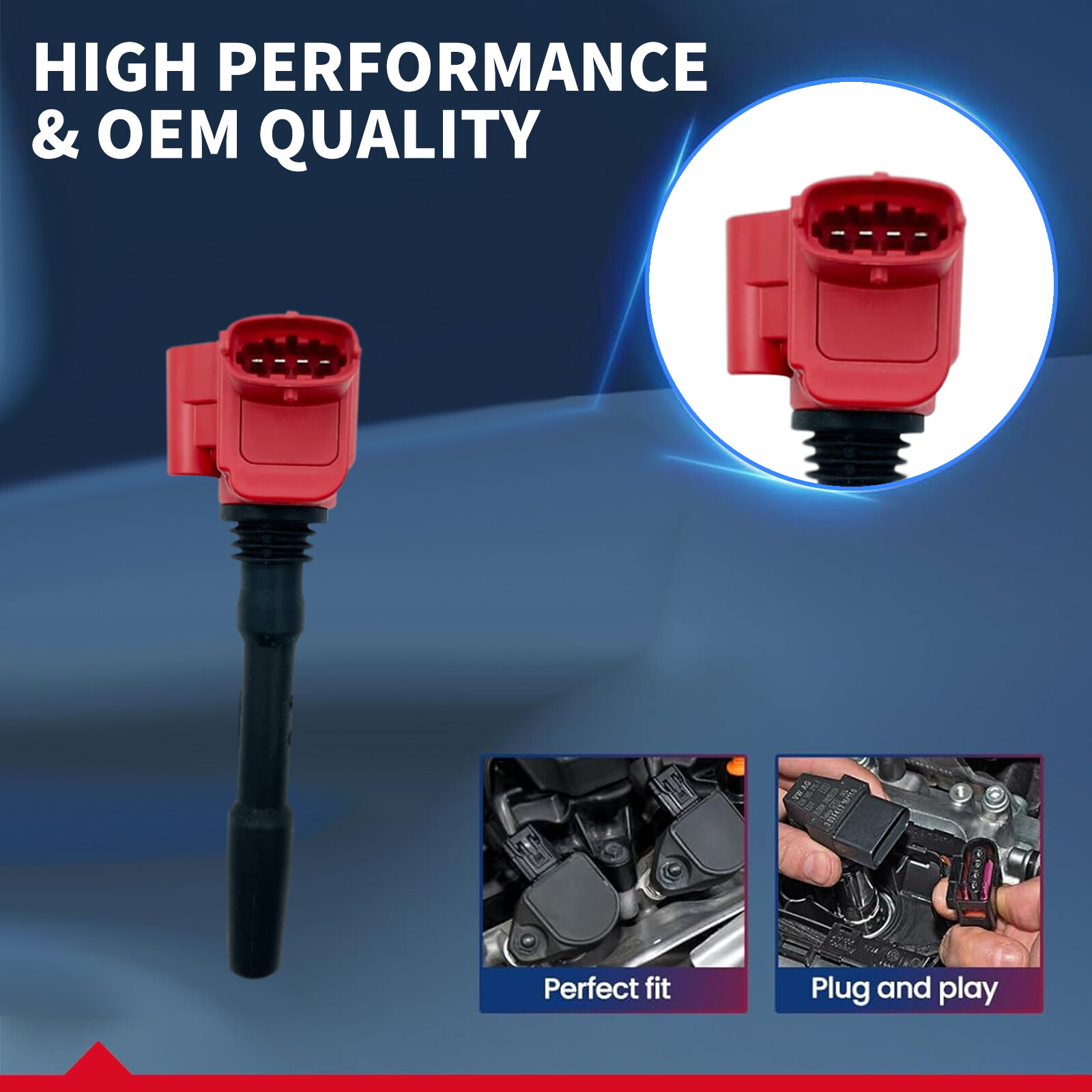 Red 6X Ignition Coil +Spark plug For Maserati Ghibli Levante Quattroporte 288233